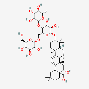 molecular formula C48H78O17 B12373290 (3R,4R,5R,6S)-2-[(2R,4R,5R,6R)-6-[[(4aR,6aS,6bR,8S,8aS,14bS)-8-hydroxy-8a-(hydroxymethyl)-4,4,6a,6b,11,11,14b-heptamethyl-1,2,3,4a,5,6,7,8,9,10,12,12a-dodecahydropicen-3-yl]oxy]-4,5-dihydroxy-2-[[(2R,3R,4S,5S,6R)-3,4,5-trihydroxy-6-(hydroxymethyl)oxan-2-yl]oxymethyl]oxan-3-yl]oxy-6-methyloxane-3,4,5-triol 