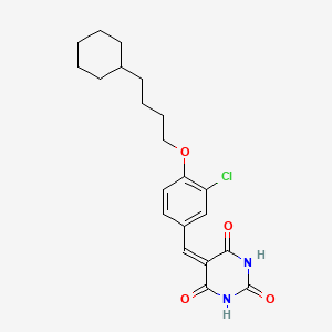 5-{[3-Chloro-4-(4-cyclohexylbutoxy)phenyl]methylidene}-1,3-diazinane-2,4,6-trione