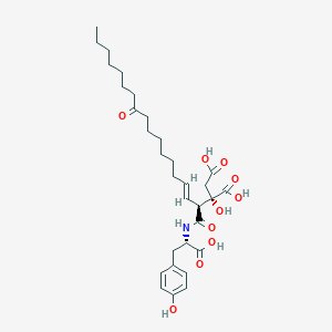 molecular formula C31H45NO10 B1237344 2-{1-[1-Carboxy-2-(4-hydroxy-phenyl)-ethylcarbamoyl]-10-oxo-heptadec-2-enyl}-2-hydroxy-succinic acid 