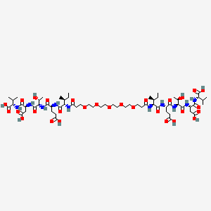 molecular formula C62H104N10O29 B12373471 (4S)-4-[[(2S,3S)-2-[3-[2-[2-[2-[2-[3-[[(2S,3S)-1-[[(2S)-4-carboxy-1-[[(2S,3R)-1-[[(2S)-3-carboxy-1-[[(1S)-1-carboxy-2-methylpropyl]amino]-1-oxopropan-2-yl]amino]-3-hydroxy-1-oxobutan-2-yl]amino]-1-oxobutan-2-yl]amino]-3-methyl-1-oxopentan-2-yl]amino]-3-oxopropoxy]ethoxy]ethoxy]ethoxy]ethoxy]propanoylamino]-3-methylpentanoyl]amino]-5-[[(2S,3R)-1-[[(2S)-3-carboxy-1-[[(1S)-1-carboxy-2-methylpropyl]amino]-1-oxopropan-2-yl]amino]-3-hydroxy-1-oxobutan-2-yl]amino]-5-oxopentanoic acid 