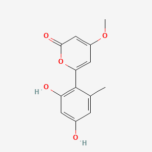 molecular formula C13H12O5 B12373472 2H-Pyran-2-one, 6-(2,4-dihydroxy-6-methylphenyl)-4-methoxy- CAS No. 59163-53-0