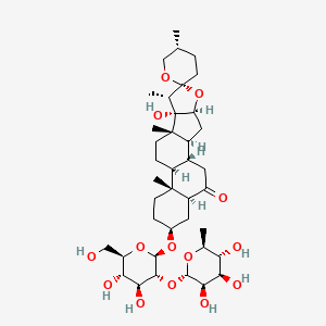 (1R,2S,4S,5'R,6R,7S,8S,9S,12S,13R,16S,18S)-16-[(2R,3R,4S,5S,6R)-4,5-dihydroxy-6-(hydroxymethyl)-3-[(2S,3R,4R,5R,6S)-3,4,5-trihydroxy-6-methyloxan-2-yl]oxyoxan-2-yl]oxy-8-hydroxy-5',7,9,13-tetramethylspiro[5-oxapentacyclo[10.8.0.02,9.04,8.013,18]icosane-6,2'-oxane]-19-one