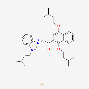 molecular formula C34H45BrN2O3 B12373541 1-[1,4-Bis(3-methylbutoxy)naphthalen-2-yl]-2-[3-(3-methylbutyl)benzimidazol-1-ium-1-yl]ethanone;bromide 