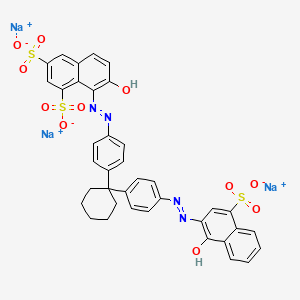 molecular formula C38H29N4Na3O11S3 B12373553 trisodium;7-hydroxy-8-[[4-[1-[4-[(1-hydroxy-4-sulfonatonaphthalen-2-yl)diazenyl]phenyl]cyclohexyl]phenyl]diazenyl]naphthalene-1,3-disulfonate 