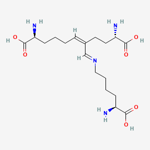 molecular formula C18H32N4O6 B1237357 (Z,2S,10S)-2,10-diamino-5-[[(5S)-5-amino-5-carboxypentyl]iminomethyl]undec-5-enedioic acid CAS No. 51299-87-7