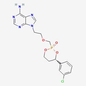 molecular formula C17H19ClN5O4P B1237360 9-[2-[[(4S)-4-(3-chlorophenyl)-2-oxo-1,3,2lambda5-dioxaphosphinan-2-yl]methoxy]ethyl]purin-6-amine 