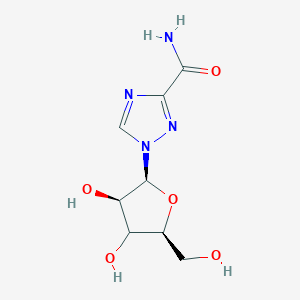 molecular formula C8H12N4O5 B12373716 1-[(2S,3R,5S)-3,4-dihydroxy-5-(hydroxymethyl)oxolan-2-yl]-1,2,4-triazole-3-carboxamide 