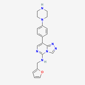 molecular formula C20H21N7O B12373770 N-(furan-2-ylmethyl)-8-(4-piperazin-1-ylphenyl)-[1,2,4]triazolo[4,3-c]pyrimidin-5-amine 