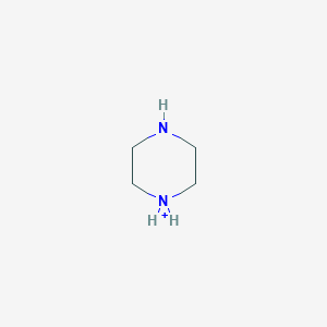 molecular formula C4H11N2+ B1237378 Piperazinium 