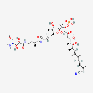 [(2R,3R,5S,7S,8R,9R)-2-[(1S,3S,4R,5R,6R,7E,9E,11E,13Z)-14-cyano-3,5-dihydroxy-1-methoxy-4,6,8,9,13-pentamethyltetradeca-7,9,11,13-tetraenyl]-9-[(E)-3-[2-[(2S)-4-[[(2S,3S,4S)-4-(dimethylamino)-2,3-dihydroxy-5-methoxypentanoyl]amino]butan-2-yl]-1,3-oxazol-4-yl]prop-2-enyl]-7-hydroxy-4,4,8-trimethyl-1,10-dioxaspiro[4.5]decan-3-yl] dihydrogen phosphate