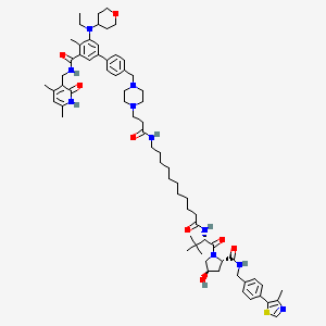 (2S,4R)-1-[(2S)-2-[11-[3-[4-[[4-[3-[(4,6-dimethyl-2-oxo-1H-pyridin-3-yl)methylcarbamoyl]-5-[ethyl(oxan-4-yl)amino]-4-methylphenyl]phenyl]methyl]piperazin-1-yl]propanoylamino]undecanoylamino]-3,3-dimethylbutanoyl]-4-hydroxy-N-[[4-(4-methyl-1,3-thiazol-5-yl)phenyl]methyl]pyrrolidine-2-carboxamide