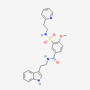 molecular formula C25H26N4O4S B12373884 N-[2-(1H-indol-3-yl)ethyl]-4-methoxy-3-(2-pyridin-2-ylethylsulfamoyl)benzamide 