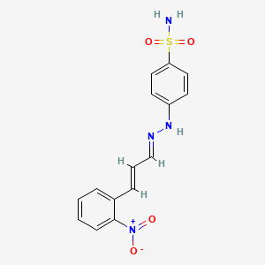 molecular formula C15H14N4O4S B1237391 4-[(2E)-2-[(E)-3-(2-nitrophenyl)prop-2-enylidene]hydrazinyl]benzenesulfonamide 