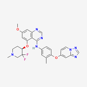 5-[(4R)-3,3-difluoro-1-methylpiperidin-4-yl]oxy-7-methoxy-N-[3-methyl-4-([1,2,4]triazolo[1,5-a]pyridin-7-yloxy)phenyl]quinazolin-4-amine