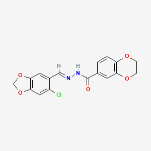 molecular formula C17H13ClN2O5 B1237392 N'-[(E)-(6-氯-1,3-苯并二噁杂环-5-基)亚甲基]-2,3-二氢-1,4-苯并二噁杂环-6-碳酰肼 