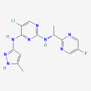 molecular formula C14H14ClFN8 B12373945 5-chloro-2-N-[(1R)-1-(5-fluoropyrimidin-2-yl)ethyl]-4-N-(5-methyl-1H-pyrazol-3-yl)pyrimidine-2,4-diamine 