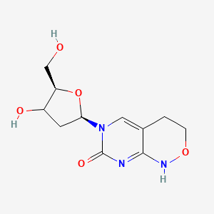 molecular formula C11H15N3O5 B12373968 6-[(2R,5R)-4-hydroxy-5-(hydroxymethyl)oxolan-2-yl]-3,4-dihydro-1H-pyrimido[4,5-c]oxazin-7-one 