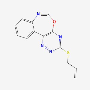 molecular formula C13H10N4OS B1237397 3-(丙-2-烯基硫代)-[1,2,4]三嗪并[5,6-d][3,1]苯并噁杂氮杂菲 