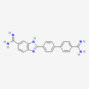 molecular formula C21H18N6 B1237403 2-(4'-Amidinobiphenyl-4-YL)-1H-benzimidazole-5-amidine 