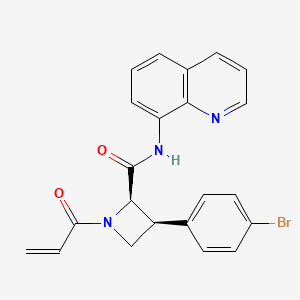 molecular formula C22H18BrN3O2 B12374176 (2R,3S)-3-(4-bromophenyl)-1-prop-2-enoyl-N-quinolin-8-ylazetidine-2-carboxamide 