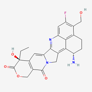 (10S,23S)-23-amino-10-ethyl-18-fluoro-10-hydroxy-19-(hydroxymethyl)-8-oxa-4,15-diazahexacyclo[14.7.1.02,14.04,13.06,11.020,24]tetracosa-1,6(11),12,14,16,18,20(24)-heptaene-5,9-dione