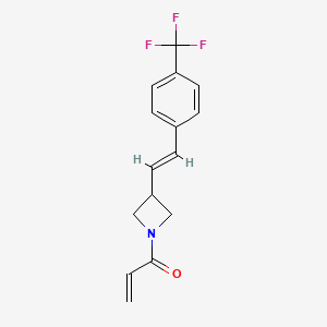 1-[3-[(E)-2-[4-(trifluoromethyl)phenyl]ethenyl]azetidin-1-yl]prop-2-en-1-one