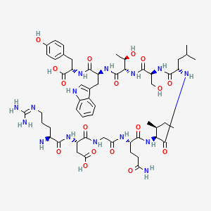 molecular formula C56H83N15O17 B12374400 H-Arg-Asp-Gly-Gln-Ile-Leu-Ser-Thr-Trp-Tyr-OH 