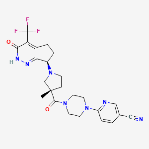 6-[4-[(3S)-3-methyl-1-[(7R)-3-oxo-4-(trifluoromethyl)-2,5,6,7-tetrahydrocyclopenta[c]pyridazin-7-yl]pyrrolidine-3-carbonyl]piperazin-1-yl]pyridine-3-carbonitrile