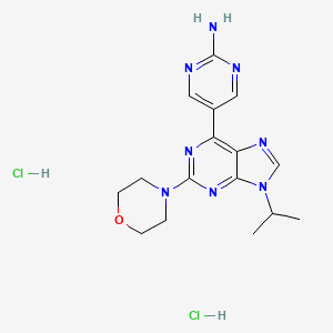 5-(2-morpholin-4-yl-9-propan-2-ylpurin-6-yl)pyrimidin-2-amine;dihydrochloride