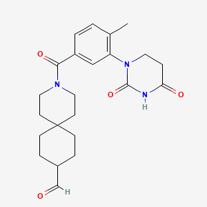 molecular formula C23H29N3O4 B12374436 3-[3-(2,4-Dioxo-1,3-diazinan-1-yl)-4-methylbenzoyl]-3-azaspiro[5.5]undecane-9-carbaldehyde 