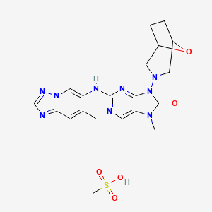 molecular formula C20H25N9O5S B12374442 Methanesulfonic acid;7-methyl-2-[(7-methyl-[1,2,4]triazolo[1,5-a]pyridin-6-yl)amino]-9-(8-oxa-3-azabicyclo[3.2.1]octan-3-yl)purin-8-one 