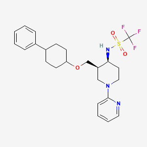 molecular formula C24H30F3N3O3S B12374483 1,1,1-trifluoro-N-[(3R,4S)-3-[(4-phenylcyclohexyl)oxymethyl]-1-pyridin-2-ylpiperidin-4-yl]methanesulfonamide 