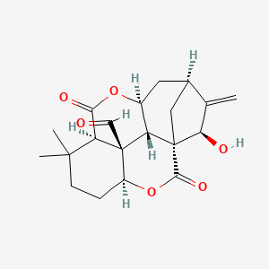 molecular formula C20H24O6 B12374488 15|A-Hydroxy-20-oxo-6,7-seco-ent-kaur-16-en-1,7|A(6,11|A)-diolide 