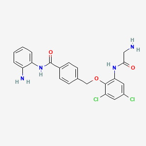 4-[[2-[(2-aminoacetyl)amino]-4,6-dichlorophenoxy]methyl]-N-(2-aminophenyl)benzamide