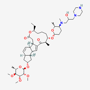 (1S,2R,5S,7R,9R,10S,14R,15S,19S)-19-ethyl-15-[(2R,5S,6R)-5-[(2-hydroxy-3-piperazin-1-ylpropyl)-methylamino]-6-methyloxan-2-yl]oxy-14-methyl-7-[(2R,3R,4R,5S,6S)-3,4,5-trimethoxy-6-methyloxan-2-yl]oxy-20-oxatetracyclo[10.10.0.02,10.05,9]docosa-3,11-diene-13,21-dione