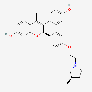 molecular formula C29H31NO4 B12374524 (2R)-3-(4-hydroxyphenyl)-4-methyl-2-[4-[2-[(3R)-3-methylpyrrolidin-1-yl]ethoxy]phenyl]-2H-chromen-7-ol 