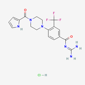 molecular formula C18H20ClF3N6O2 B12374526 Sabiporide (hydrochloride) 