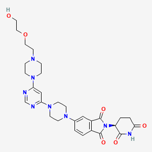 molecular formula C29H36N8O6 B12374533 (S)-Thalidomide-piperazine-pyrimidine-piperazine-C2-O-C2-OH 