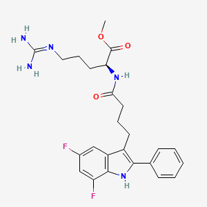 methyl (2S)-5-(diaminomethylideneamino)-2-[4-(5,7-difluoro-2-phenyl-1H-indol-3-yl)butanoylamino]pentanoate