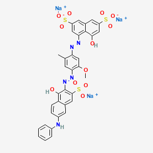 molecular formula C34H24N5Na3O12S3 B12374547 trisodium;4-[[4-[(6-anilino-1-hydroxy-3-sulfonatonaphthalen-2-yl)diazenyl]-5-methoxy-2-methylphenyl]diazenyl]-5-hydroxynaphthalene-2,7-disulfonate 