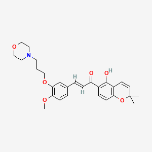 (E)-1-(5-hydroxy-2,2-dimethylchromen-6-yl)-3-[4-methoxy-3-(3-morpholin-4-ylpropoxy)phenyl]prop-2-en-1-one