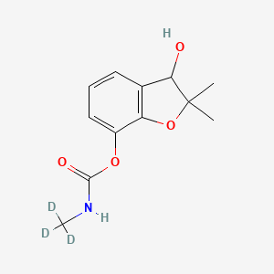 molecular formula C12H15NO4 B12374624 3-Hydroxycarbofuran-d3 