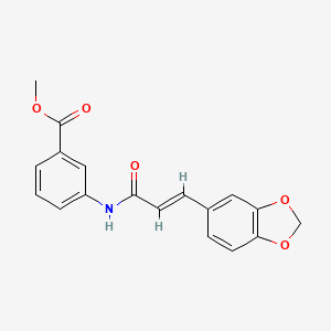 molecular formula C18H15NO5 B1237464 3-(3-Benzo[1,3]dioxol-5-yl-acryloylamino)-benzoic acid methyl ester 