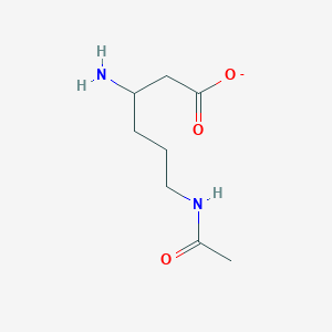 molecular formula C8H15N2O3- B1237467 6-acetamido-3-aminohexanoate 