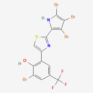 molecular formula C14H5Br4F3N2OS B12374699 Antibacterial agent 182 