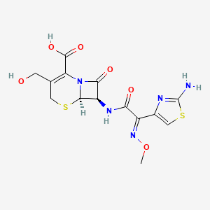 molecular formula C14H15N5O6S2 B1237470 去乙酰头孢噻肟 