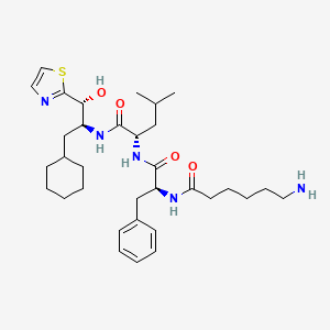 (2S)-2-[[(2S)-2-(6-aminohexanoylamino)-3-phenylpropanoyl]amino]-N-[(1R,2S)-3-cyclohexyl-1-hydroxy-1-(1,3-thiazol-2-yl)propan-2-yl]-4-methylpentanamide