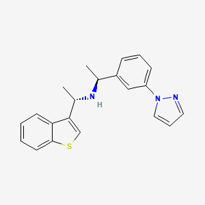 (1S)-N-[(1S)-1-(1-benzothiophen-3-yl)ethyl]-1-(3-pyrazol-1-ylphenyl)ethanamine