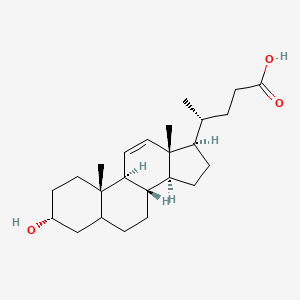 molecular formula C24H38O3 B12374739 (4R)-4-[(3R,8S,9S,10S,13R,14S,17R)-3-hydroxy-10,13-dimethyl-2,3,4,5,6,7,8,9,14,15,16,17-dodecahydro-1H-cyclopenta[a]phenanthren-17-yl]pentanoic acid 