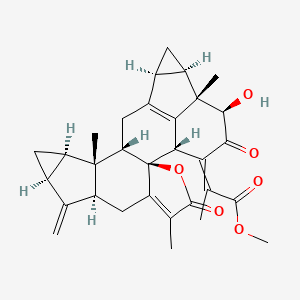 methyl 2-[(1R,2S,8S,10S,12R,13S,14S,17S,19R,20S,21R)-21-hydroxy-5,13,20-trimethyl-9-methylidene-4,22-dioxo-3-oxaoctacyclo[14.7.1.02,6.02,14.08,13.010,12.017,19.020,24]tetracosa-5,16(24)-dien-23-ylidene]propanoate